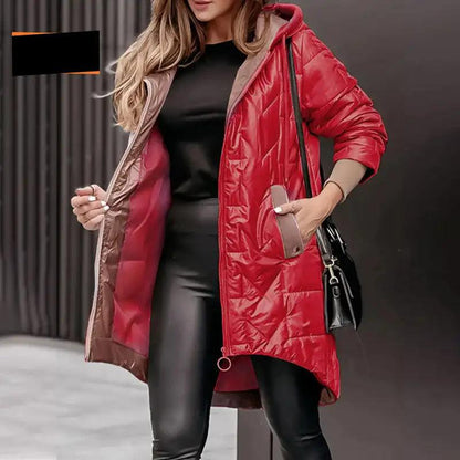 Parka à capuche zippée avec manches longues