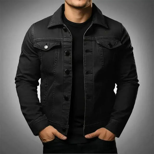 Veste Jean Classique Homme avec Poches et Fermeture Éclair Pour Printemps - LuxeStyle