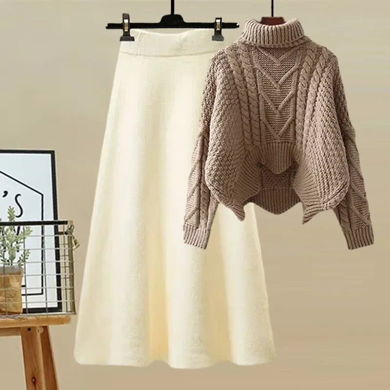 Tenue Femme Élégante Col Montant et Jupe Moulante