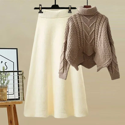 Tenue Femme Élégante Col Montant et Jupe Moulante