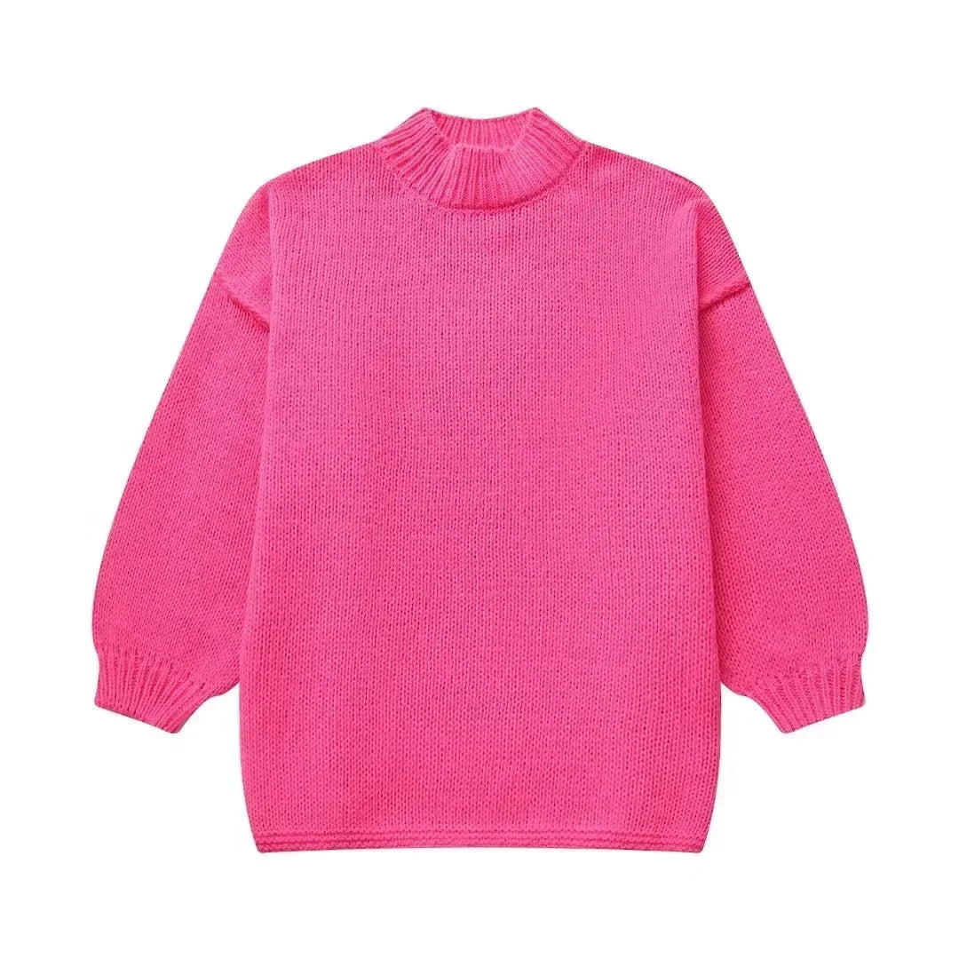 Pull Femme Hivernal Laine Miel avec Sac à Main Coordiné