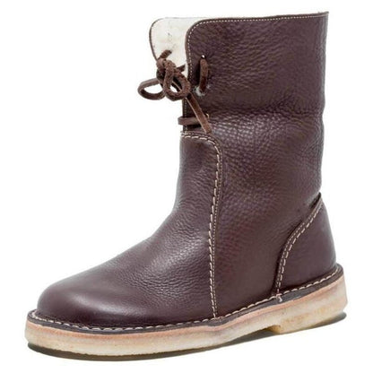 Bottines Femme Cuir Brun Doublure Peluche