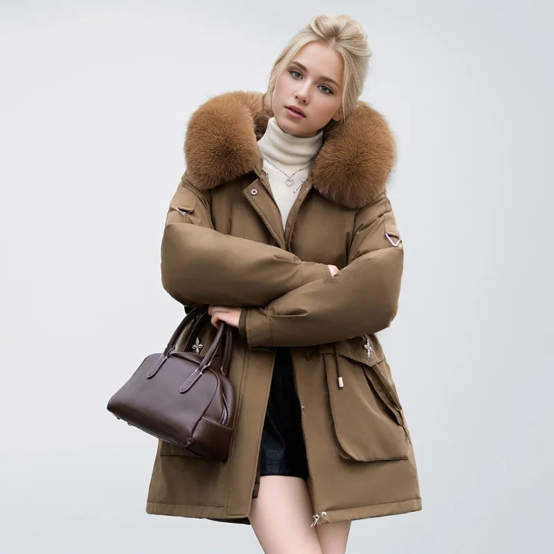 Veste Hivernale Douce à Poches pour Femme