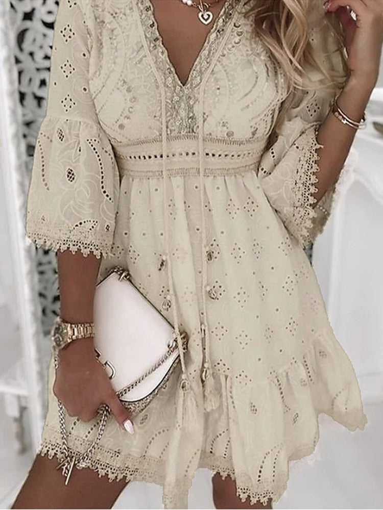 Robe de soirée en dentelle élégante pour femme