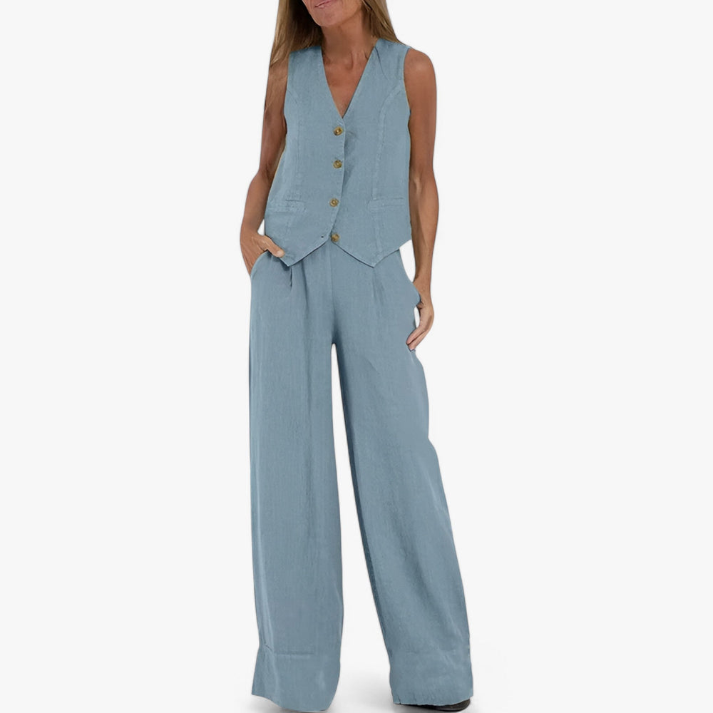 Ensemble Gilet Décontracté Polyvalent pour Femme