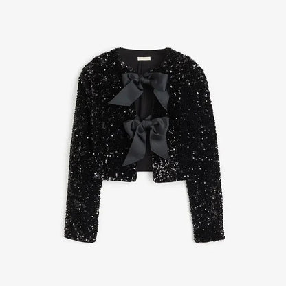 Veste à paillettes Élégante à Lacets pour Femmes