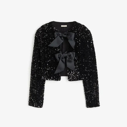 Veste Paillettes Éclatante avec Ceinture - BlxckFR
