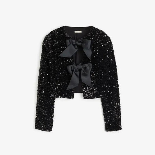 Veste Paillettes Éclatante avec Ceinture - BlxckFR