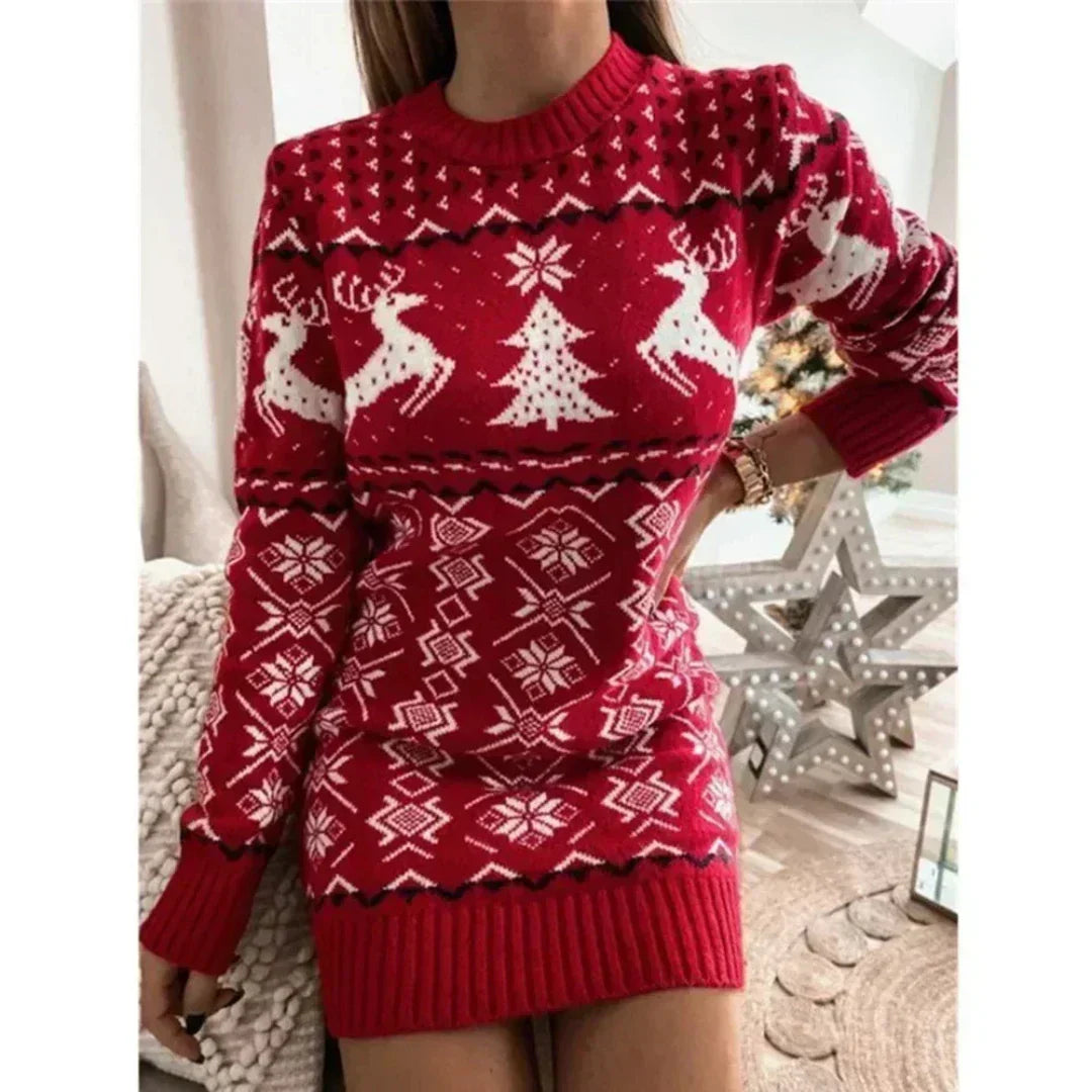 Pull Tricoté Fuchsia Femme Hiver Chic