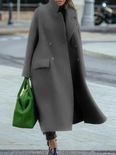 Manteau Femme Élégant Long avec Ceinture