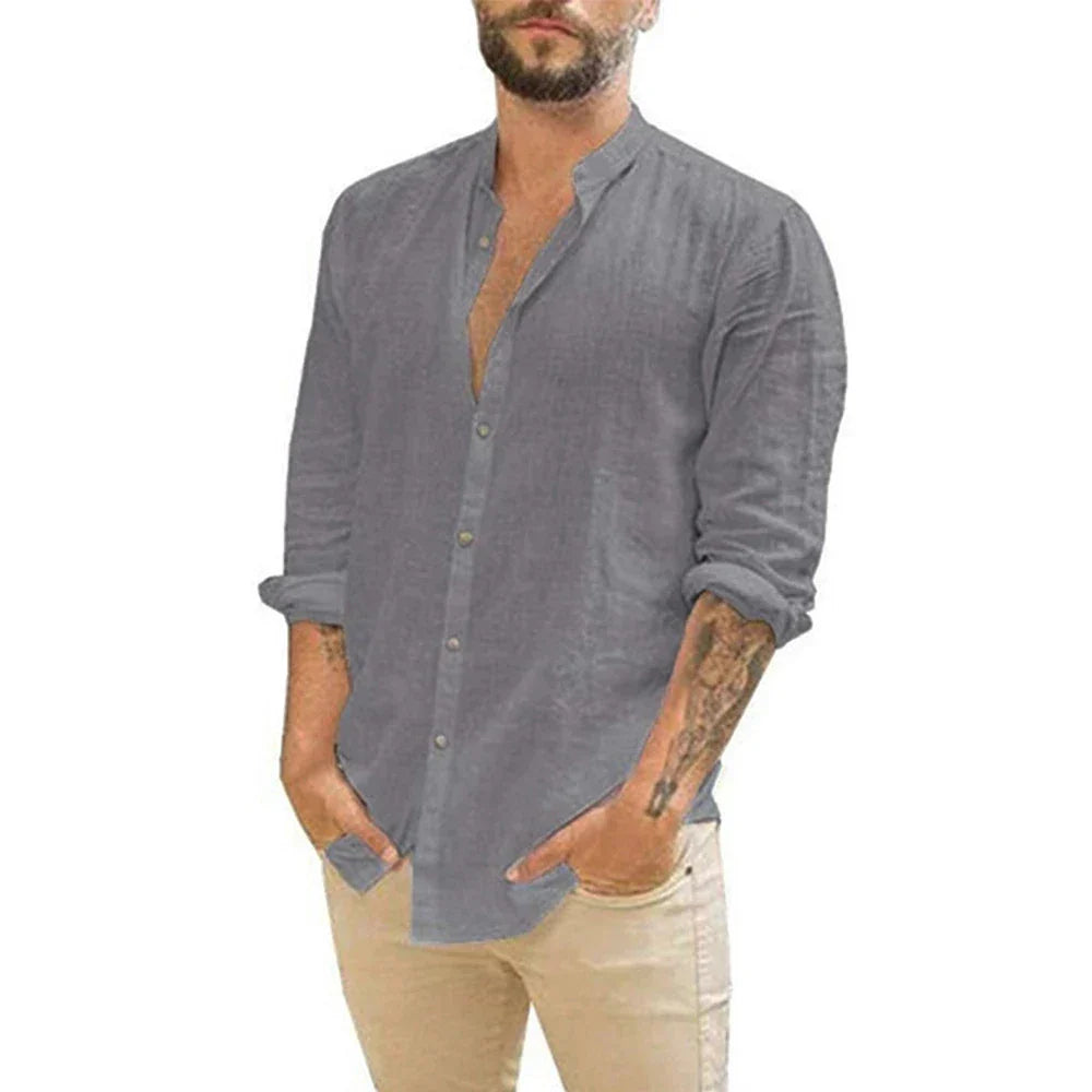 Chemise Décontractée Homme Manches Longues Boutons