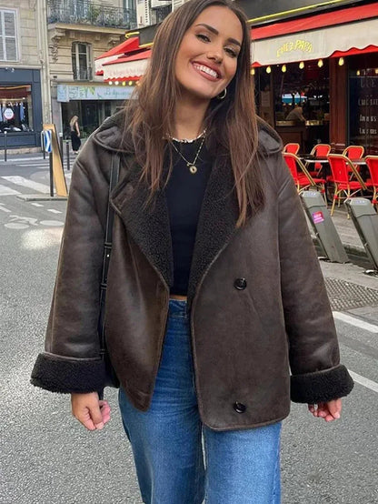 Veste Polaire Doublée Réversible avec Poches