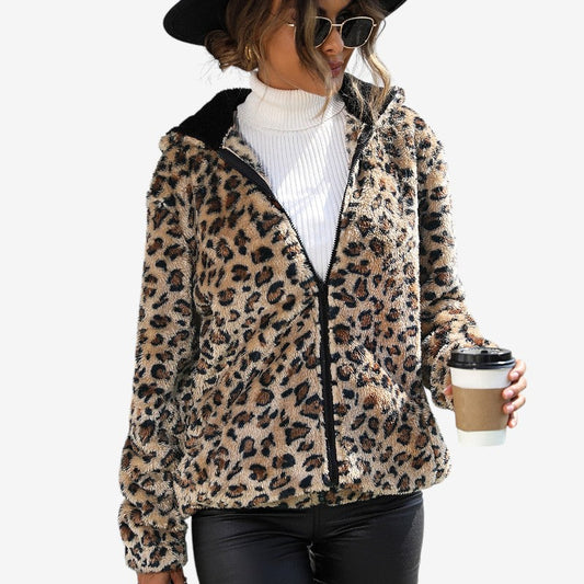 Veste à capuche imprimée sauvage et décontractée - LuxeStyle