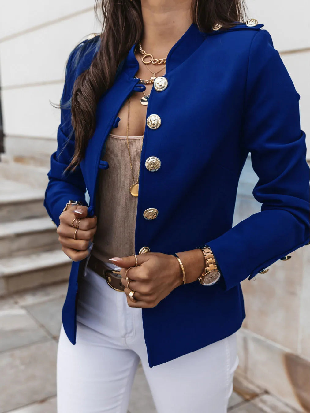 Veste Femme Élégante Taille Slim pour Travail et Soirée