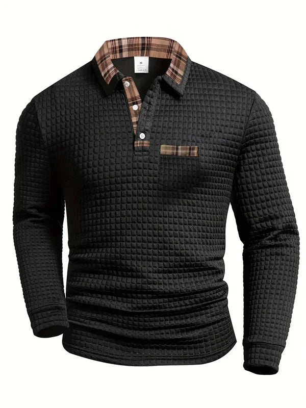 Polo Homme à Carreaux – Chemise Polo Coton Doux avec Col Réglementaire