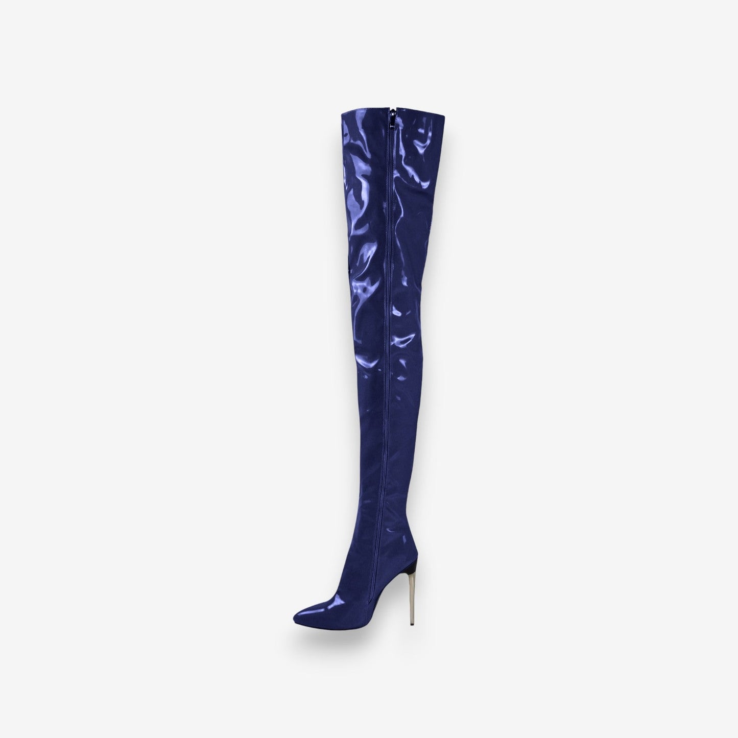 Bottes Élégantes Haut Talon Pointu avec Fermeture Éclair