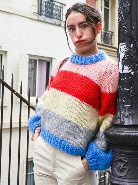 Cardigan rayé confortable décontracté - LuxeStyle