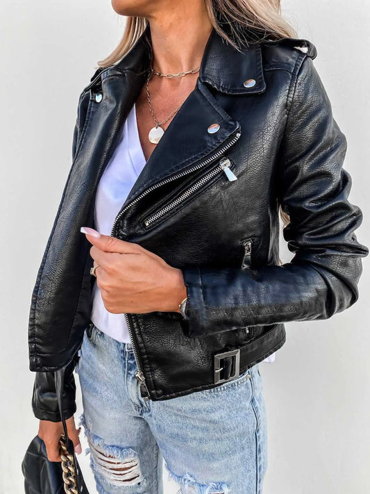 Veste Cuir Féminine Élégante - LuxeStyle