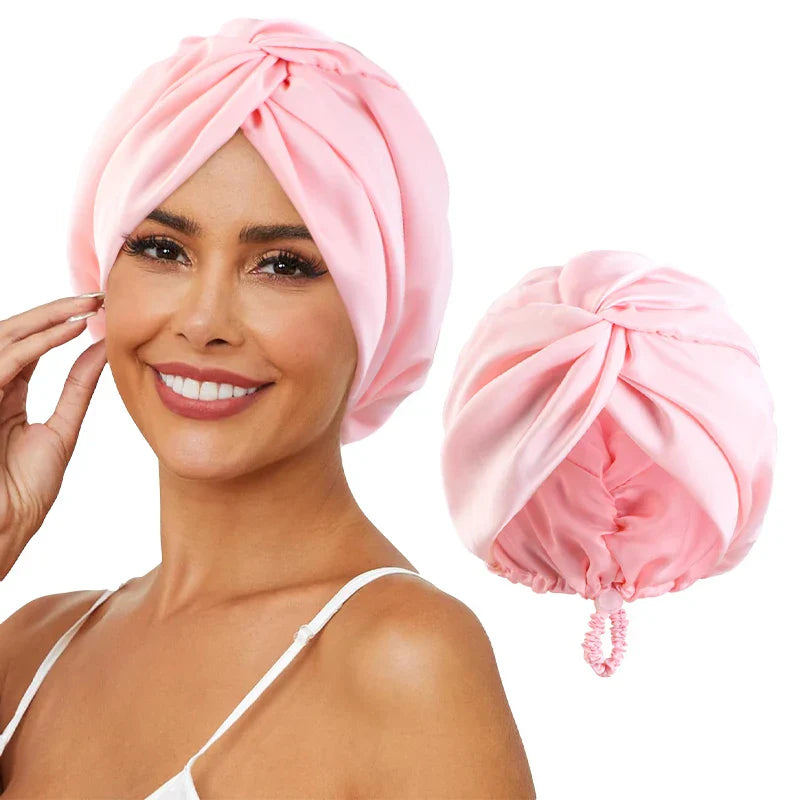 Bonnet de Nuit Doux en Soie Lavande Élastiqué