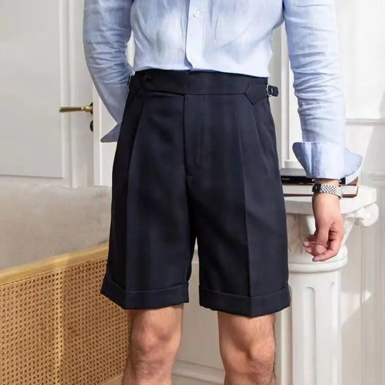 Pantalon Chino Beige Homme Élégant Plissé