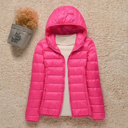 Veste Femme Printemps Élégante - Doudoune Légère avec Capuche & Taille Affinée