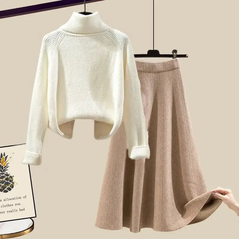 Tenue Femme Élégante Col Montant et Jupe Moulante