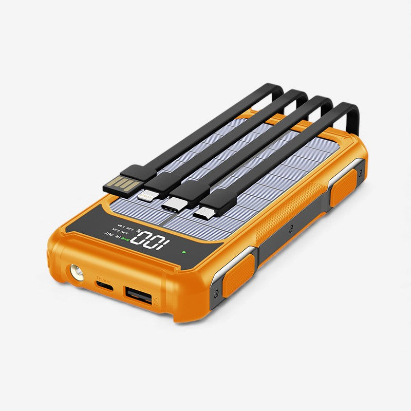 Batterie Solaire Portable 4-en-1 avec Lampe LED Intégrée