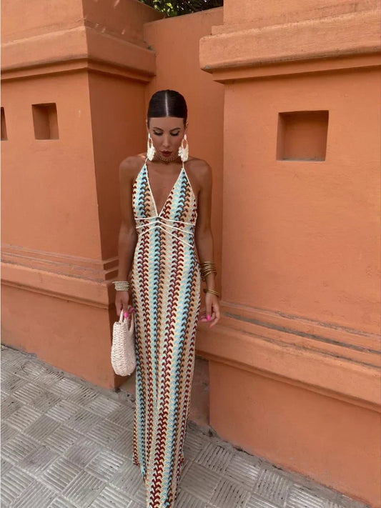 Robe de Soirée Élégante Femme - Robe de Cocktail Dos Nu et Décolleté Profond - LuxeStyle