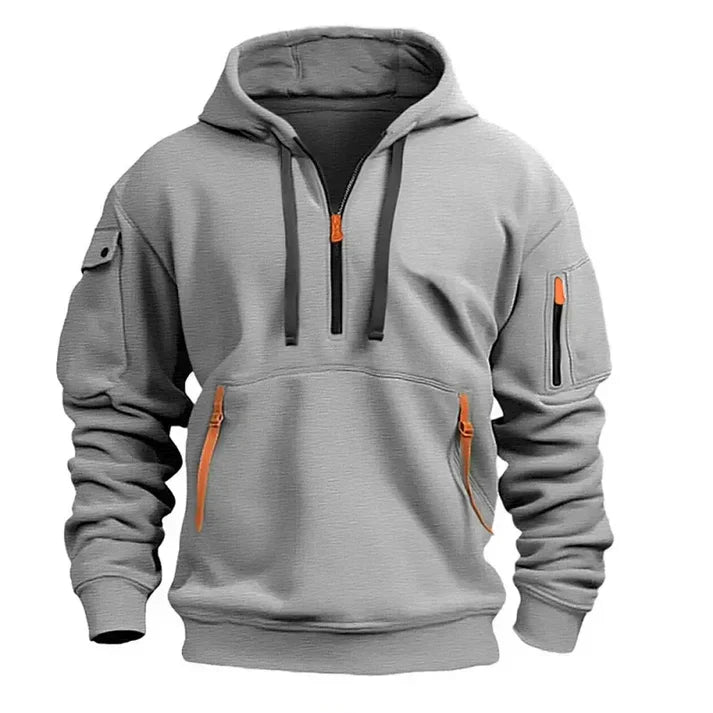 Sweat à Capuche Homme – Détendu avec Fermeture Éclair, Poches Pratiques & Look Casual - LuxeStyle