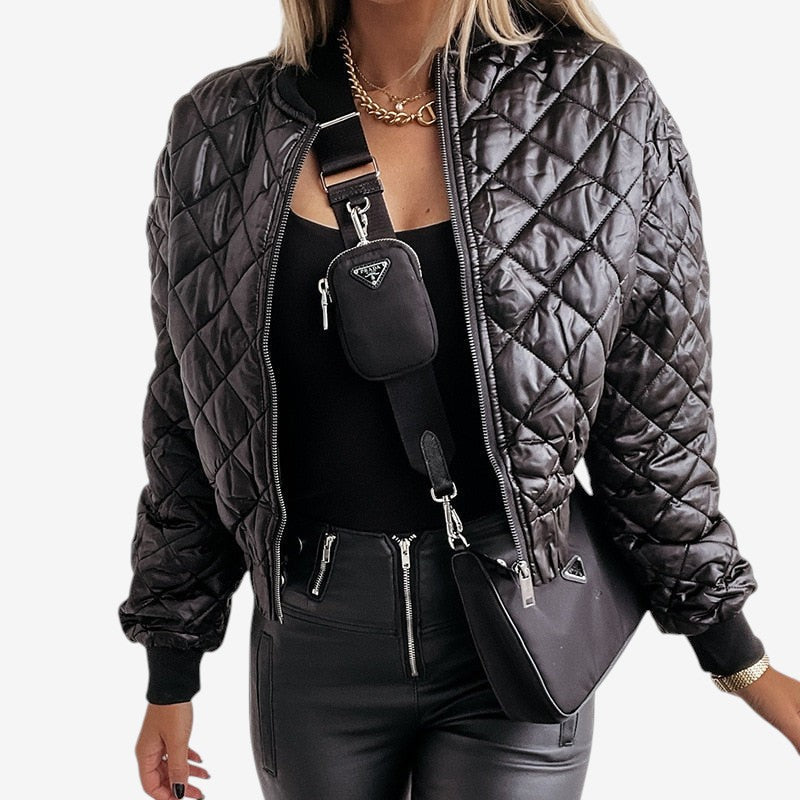 Veste bomber tendance à manches longues avec poches cargo - LuxeStyle
