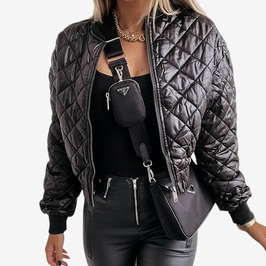 Veste bomber tendance à manches longues avec poches cargo - LuxeStyle
