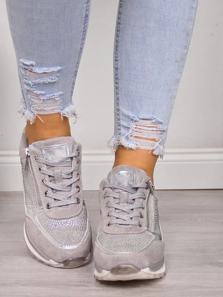 Chaussures Sport Femme Brillantes à Fermeture Rapide - LuxeStyle
