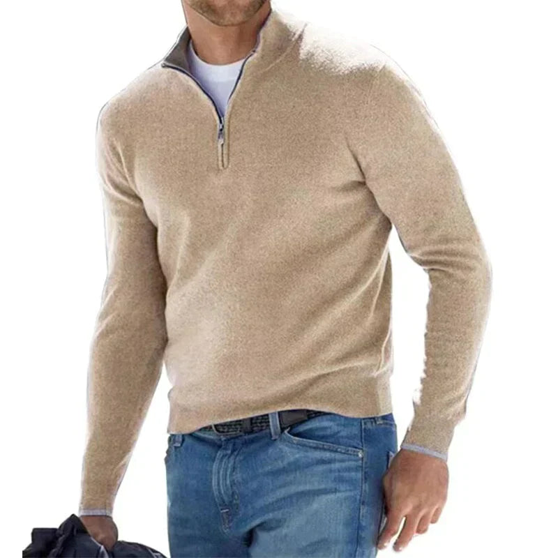 Pull Zippé Homme Classique et Confortable pour Tous les Jours