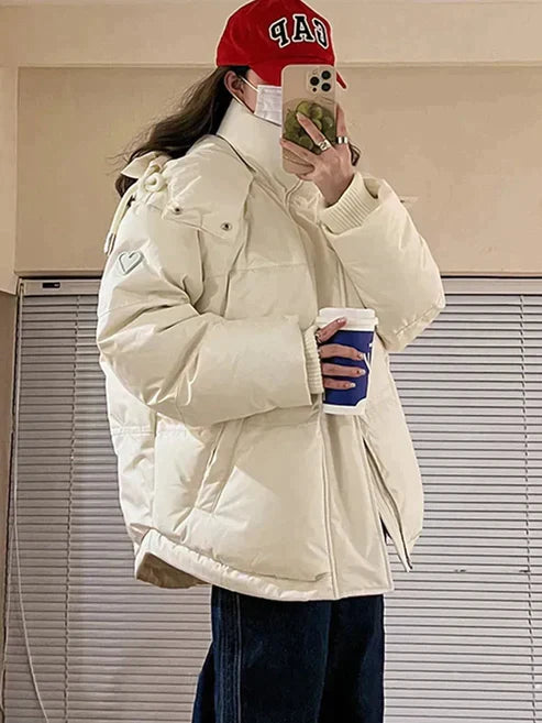 Veste Hivernale Douillette pour Femme avec Capuche et Fermeture Éclair - LuxeStyle