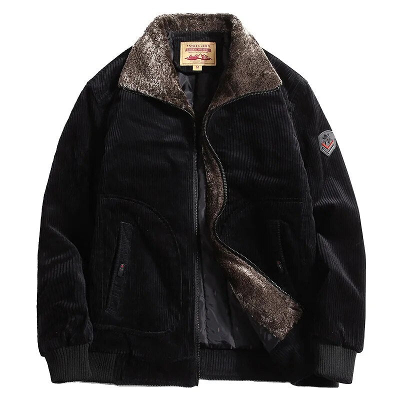 Veste Hiver Élégante en Velours avec Poches - LuxeStyle
