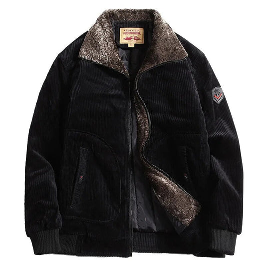 Veste Hiver Élégante en Velours avec Poches - LuxeStyle