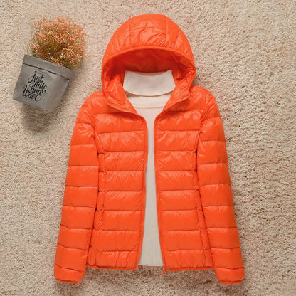 Veste Femme Printemps Élégante - Doudoune Légère avec Capuche & Taille Affinée