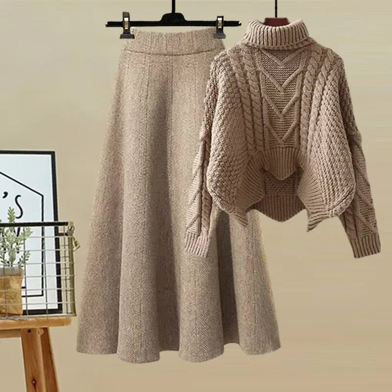 Tenue Femme Élégante Col Montant et Jupe Moulante