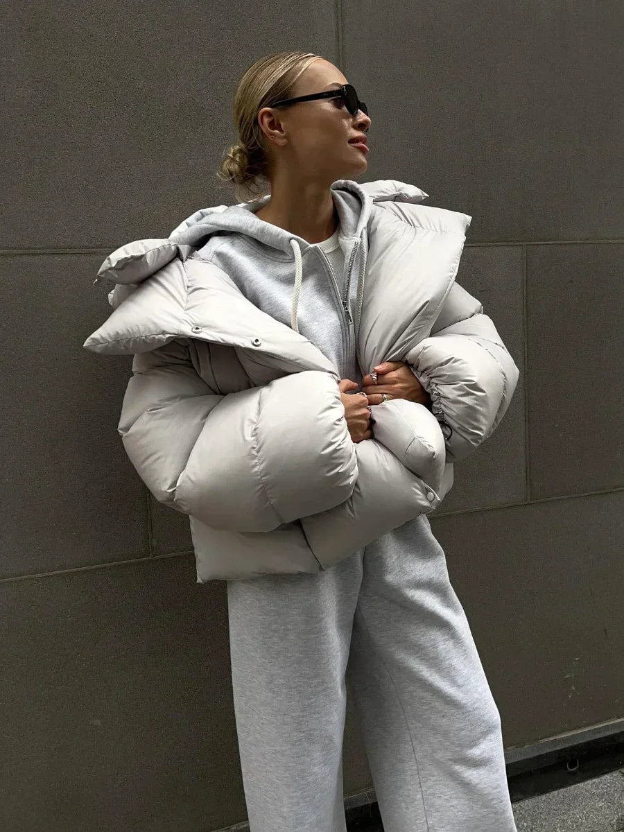 Parka Femme Hiver avec Capuche et Fermeture Éclair