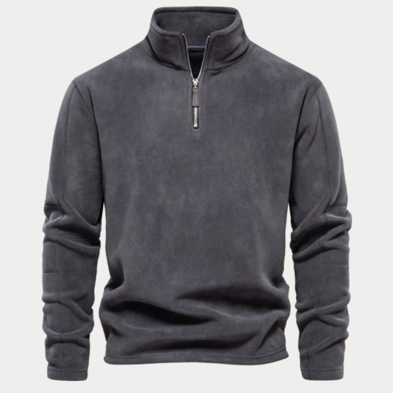 Pull en polaire brun à fermeture éclair pour homme