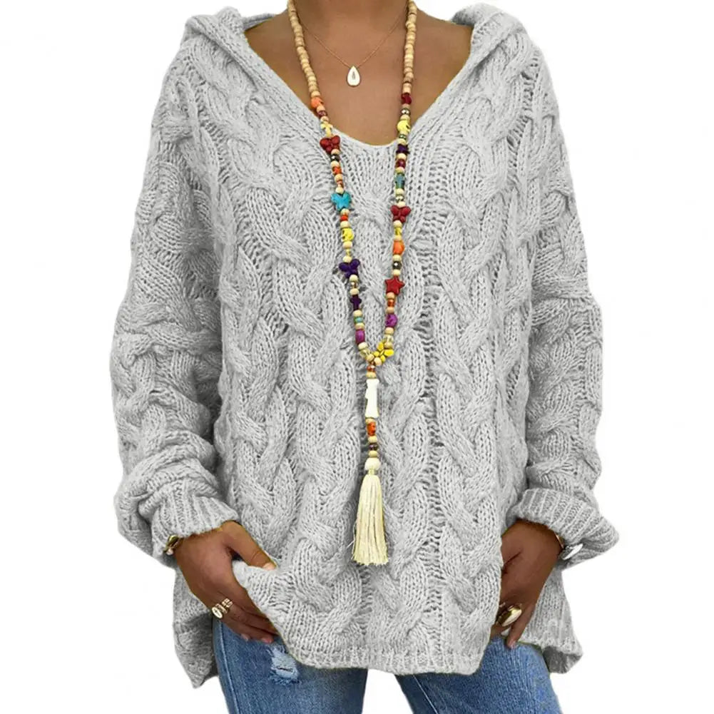 Pull Femme Tricoté Élégant Oversized