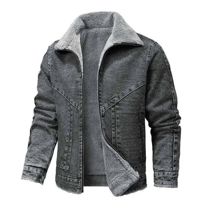 Veste denim hivernale avec fermeture éclair confortable - BlxckFR