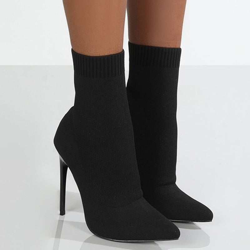 Bottines Femmes à Bout Pointu Confortables
