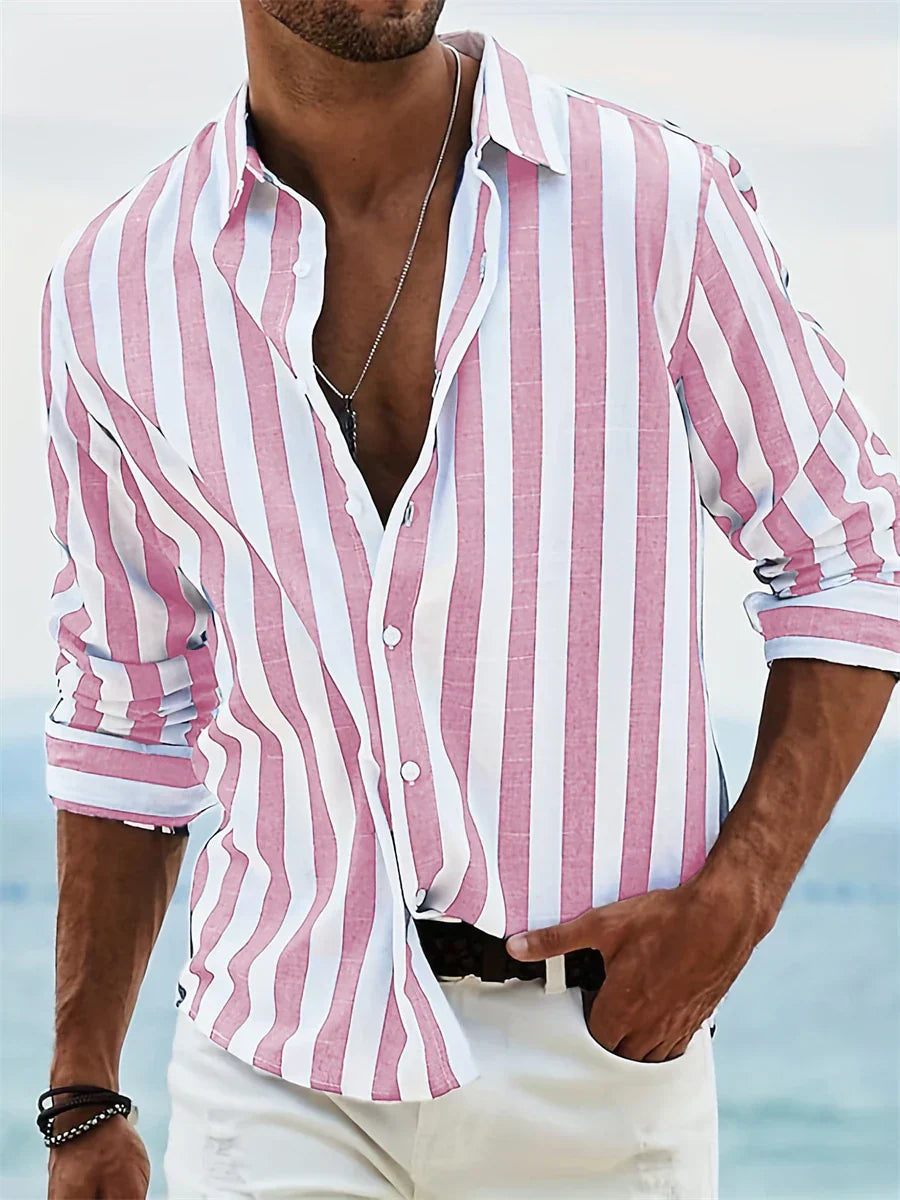 Chemise Homme Été Légère en Lin Bleu Ciel