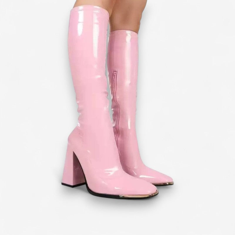 Bottes Féminines Talon Haut Fermeture Éclair