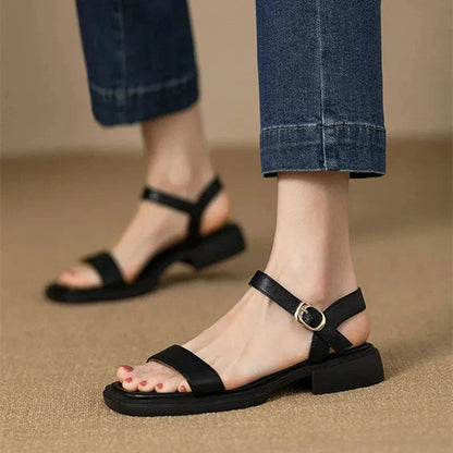 Sandales en Cuir Femmes Confortables pour Été