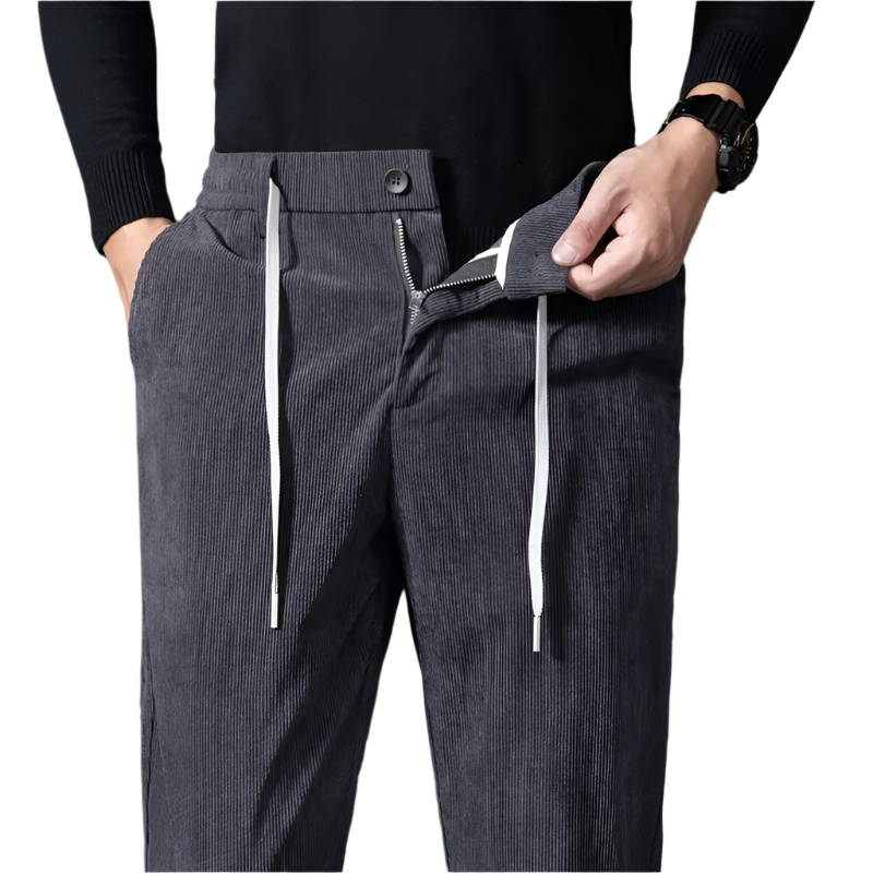 Pantalon Chino Homme Classique avec Ceinture Élastique