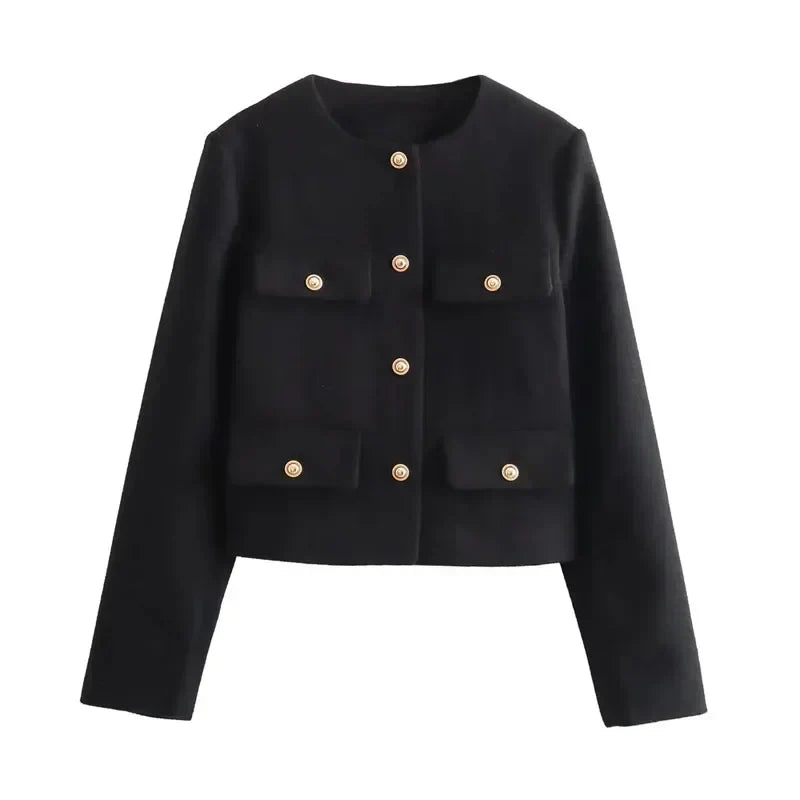 Veste Féminine Élégante - Taille Cintrée avec Fermeture Luxe