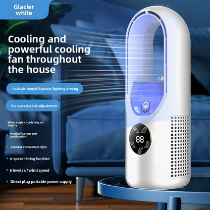 Ventilateur Silencieux Numérique Noir Bleu