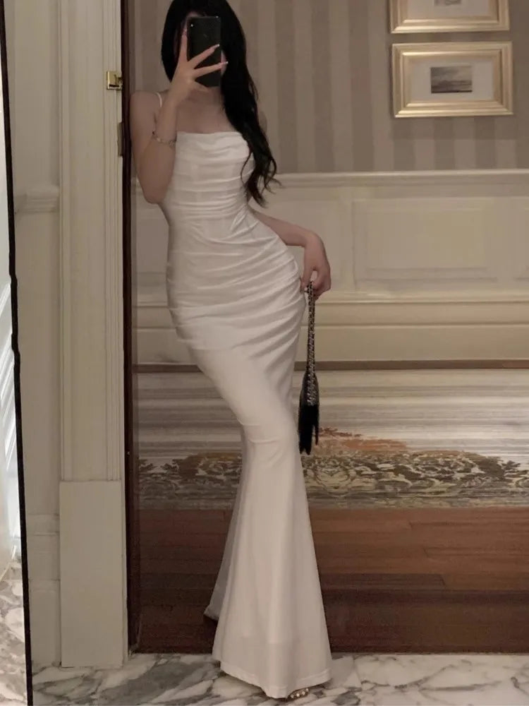 Robe de gala élégante blanche femme - LuxeStyle